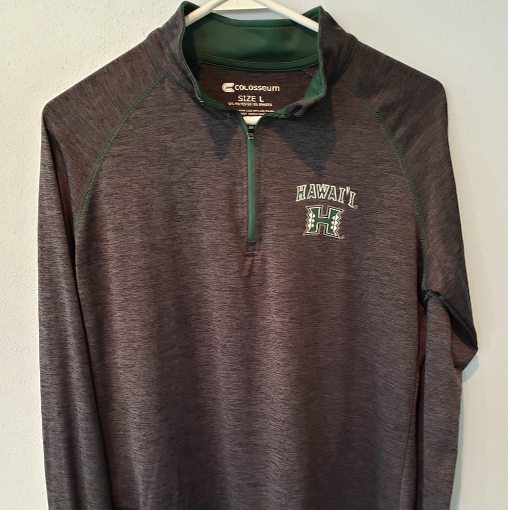 Gray Hawaii Rainbow Warriors Quarter Zip